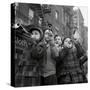 Blowing horns on Bleeker Street-The Chelsea Collection-Stretched Canvas