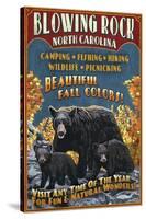 Blowing Rock, North Carolina - Black Bear Family Fall Colors-Lantern Press-Stretched Canvas