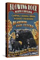 Blowing Rock, North Carolina - Black Bear Family Fall Colors-Lantern Press-Stretched Canvas