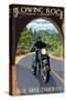 Blowing Rock, North Carolina - Motorcycle and Tunnel-Lantern Press-Stretched Canvas