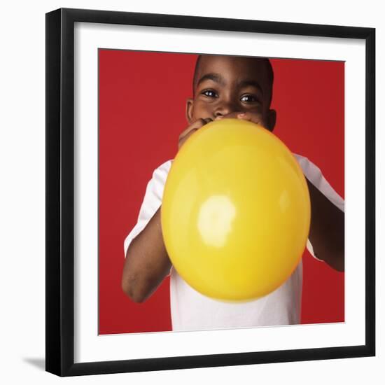 Blowing Up a Balloon-Ian Boddy-Framed Premium Photographic Print