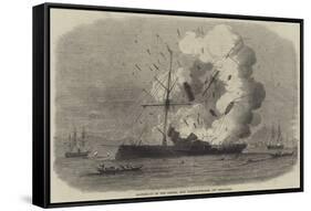 Blowing Up of the Johore, Iron Paddle-Steamer, Off Singapore-null-Framed Stretched Canvas