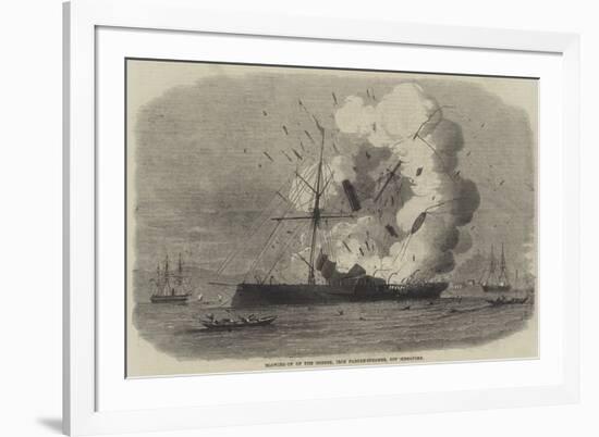 Blowing Up of the Johore, Iron Paddle-Steamer, Off Singapore-null-Framed Giclee Print