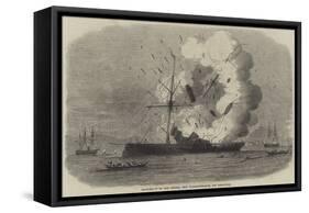 Blowing Up of the Johore, Iron Paddle-Steamer, Off Singapore-null-Framed Stretched Canvas