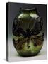 Blown Glass Vase with Butterfly in Colored Paste-Hans Stoltenberg Lerche-Stretched Canvas