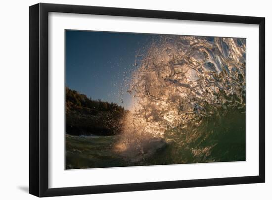 Blown Glass-Wave breaking off N. Stradbroke Island, Queensland, Australia-Mark A Johnson-Framed Photographic Print