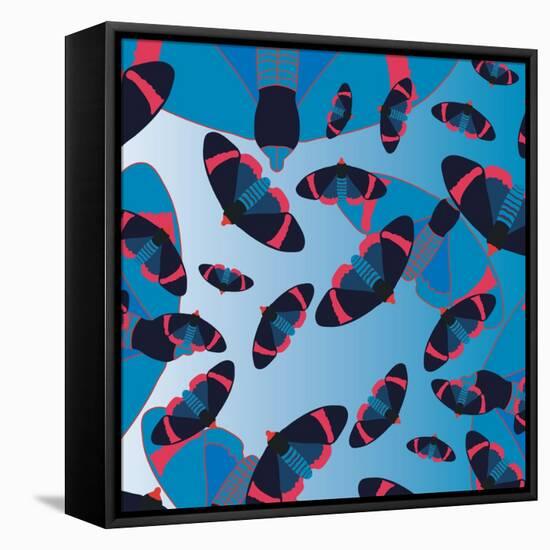 Blu Bombs-Belen Mena-Framed Stretched Canvas