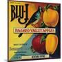 Blu-J Apple Crate Label - Watsonville, CA-Lantern Press-Mounted Art Print