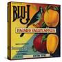Blu-J Apple Crate Label - Watsonville, CA-Lantern Press-Stretched Canvas