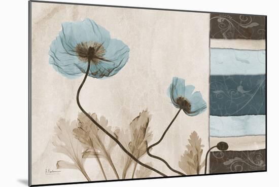 Blu Scroll Poppies-Albert Koetsier-Mounted Art Print