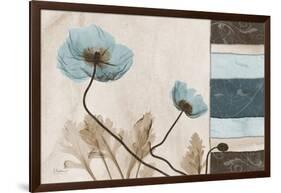 Blu Scroll Poppies-Albert Koetsier-Framed Art Print