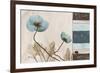 Blu Scroll Poppies-Albert Koetsier-Framed Premium Giclee Print