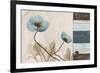 Blu Scroll Poppies-Albert Koetsier-Framed Premium Giclee Print