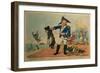 Blucher the Brave (1742-1819): Extracting the Groan of Abdication from the Corsican Bloodhound,…-Thomas Rowlandson-Framed Giclee Print