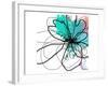 Blue Abstract Brush Splash Flower-Irena Orlov-Framed Premium Giclee Print