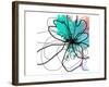 Blue Abstract Brush Splash Flower-Irena Orlov-Framed Premium Giclee Print