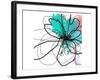 Blue Abstract Brush Splash Flower-Irena Orlov-Framed Premium Giclee Print