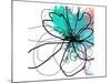 Blue Abstract Brush Splash Flower-Irena Orlov-Mounted Premium Giclee Print