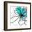 Blue Abstract Brush Splash Flower-Irena Orlov-Framed Art Print