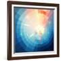 Blue Abstract Circle Tiled Background-art_of_sun-Framed Art Print