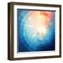 Blue Abstract Circle Tiled Background-art_of_sun-Framed Art Print