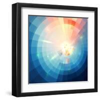 Blue Abstract Circle Tiled Background-art_of_sun-Framed Art Print