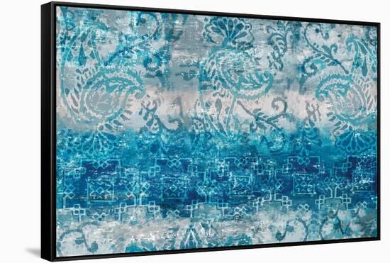 Blue Abstract Elegance II-Eva Watts-Framed Stretched Canvas