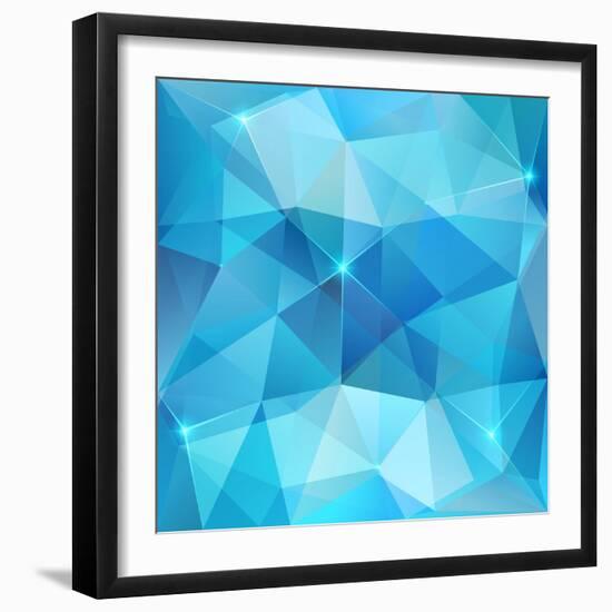 Blue Abstract Shining Ice Vector Background-art_of_sun-Framed Art Print