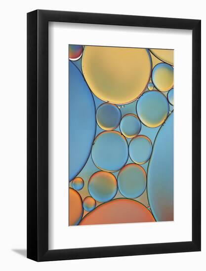 Blue and Apricot Drops-Cora Niele-Framed Photographic Print