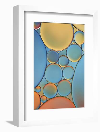 Blue and Apricot Drops-Cora Niele-Framed Photographic Print