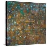 Blue and Bronze Dots X-Danhui Nai-Stretched Canvas