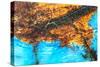 Blue and Brown Agate Pattern-maury75-Stretched Canvas