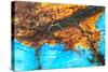 Blue and Brown Agate Pattern-maury75-Stretched Canvas