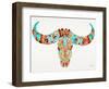 Blue and Brown Water Buffalo Skull-Cat Coquillette-Framed Giclee Print