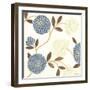 Blue and Cream Flowers on Silk II-Norman Wyatt Jr.-Framed Art Print