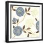 Blue and Cream Flowers on Silk II-Norman Wyatt Jr.-Framed Art Print