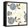 Blue and Cream Flowers on Silk II-Norman Wyatt Jr.-Framed Stretched Canvas