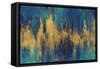 Blue and Gold Abstract Crop-Danhui Nai-Framed Stretched Canvas