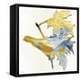 Blue and Gold Bird-Stellar Design Studio-Framed Stretched Canvas
