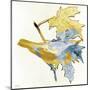 Blue and Gold Bird-Stellar Design Studio-Mounted Art Print