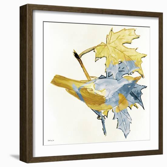 Blue and Gold Bird-Stellar Design Studio-Framed Art Print