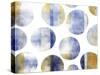 Blue and Gold Circles-Summer Tali Hilty-Stretched Canvas