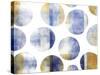 Blue and Gold Circles-Summer Tali Hilty-Stretched Canvas