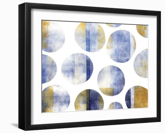 Blue and Gold Circles-Summer Tali Hilty-Framed Giclee Print