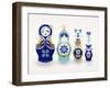 Blue and Gold Russian Dolls-Cat Coquillette-Framed Giclee Print