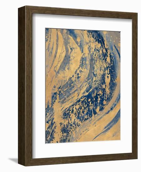 Blue And Gold Wave-Patricia Pinto-Framed Art Print