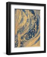 Blue And Gold Wave-Patricia Pinto-Framed Art Print