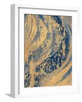 Blue And Gold Wave-Patricia Pinto-Framed Art Print