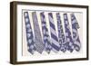 Blue and Gray Neckties-null-Framed Art Print