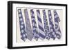 Blue and Gray Neckties-null-Framed Art Print